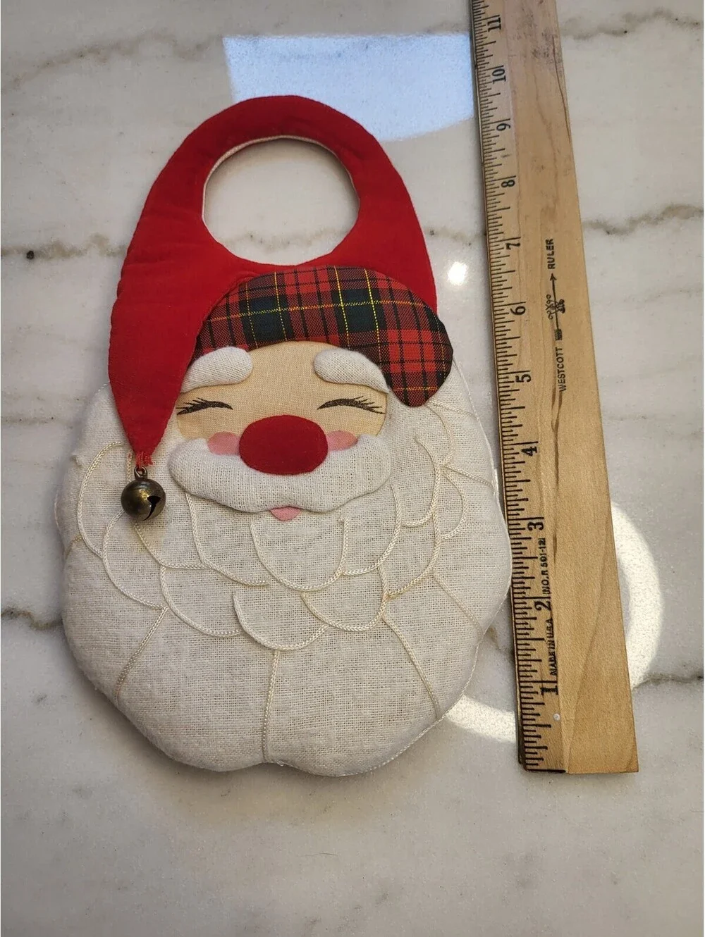Vintage Santa Claus Door Knob Cover Hanger Excellent Cond. Christmas Decoration